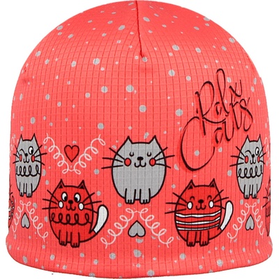 RDX dívčí čepice Picowinter s fleesem Cats oranžová