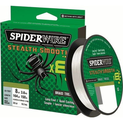 Spiderwire Šnúra Stealth Smooth 8 Priehľadná 150m 0,09mm 7,5kg