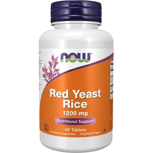 NOW NOW Red Yeast Rice Concentrated 10: 1 Extract 1200 mg, 60 Tablets