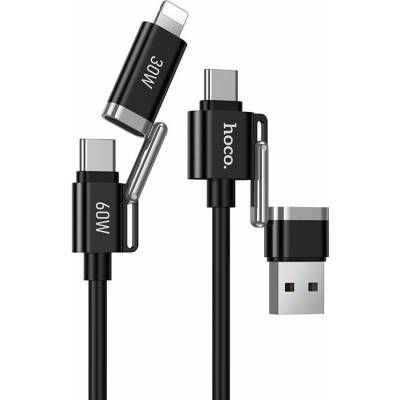 Hoco U155 nabíjecí 4v1 USB-A / USB-C / Lightning 60W 3A 1,2m černý