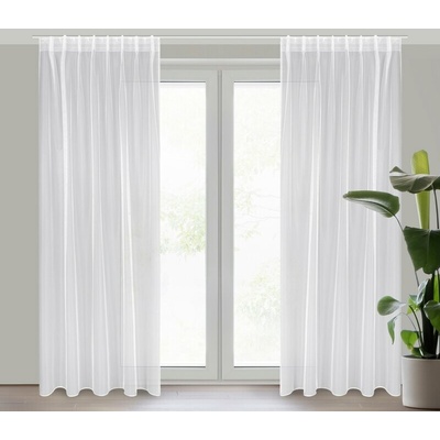 Takoy Záclona TONIA z hladkej lesklej mikrosieťky na flex páske 140 x 300 cm-HF-390069 | 140 x 300 cm