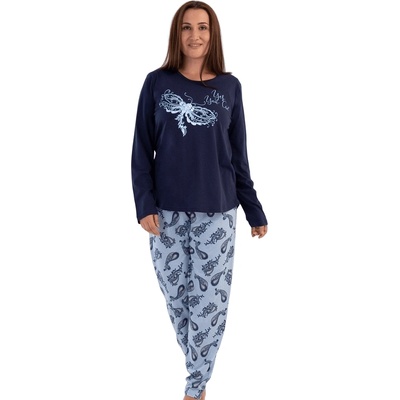 Дамска макси пижама в два нюанса синьо