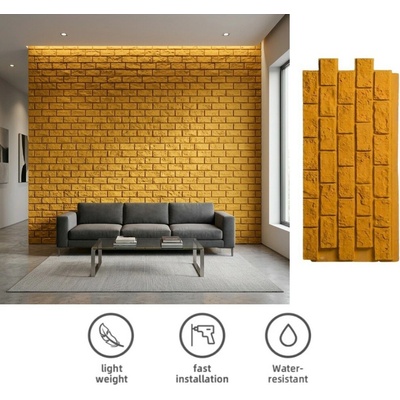 Imitace cihly - PU Kamenný 3D obklad pro interiér - Nástěnný panel KUMA