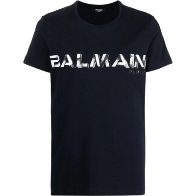 Balmain Paris Logo blue tričko tmavě modrá