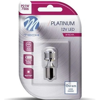 m-tech LED P21W 4xSMD3030 12V White крушка (LB811W)