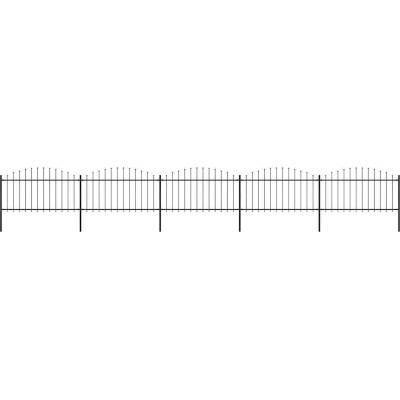 OMAXI Zahradní plot s kopím nahoře ocelový 838 x 150 cm černý 714639