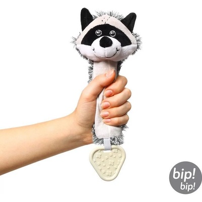 BabyOno plyšová pískací hračka Racoon Rocky Mýval černobílý