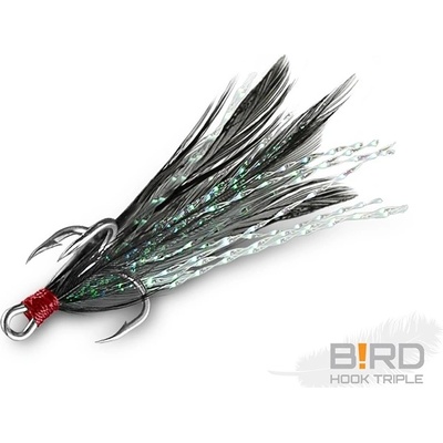 Delphin B!rd Hook Triple Čierne Pierka veľ.10 3 ks