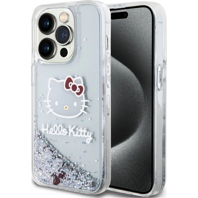 Hello Kitty Liquid Glitter Electroplating Head Logo iPhone 15 Pro čiré