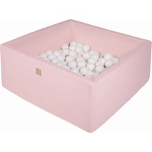 MeowBaby Baby foam square ball pit 110 x 110 x 40 cm with 400 balls cotton light pink