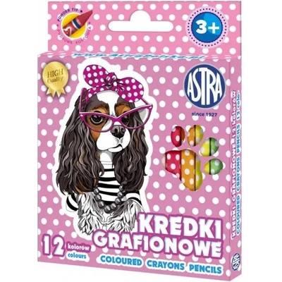 Astra detské grafitové farbičky bez dreva Sweet Dogs sada 12ks 316121010
