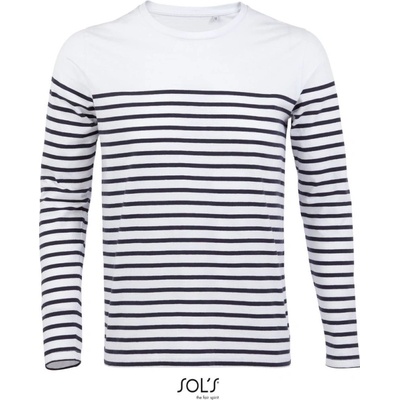 Sol´s Collection tričko Matelot LSL Men pruhované dlouhý rukáv pánské bílé /navy