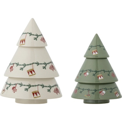 Bloomingville Vánoční dekorace Yule Deco Menší zelená barva bílá barva keramika – Zboží Dáma