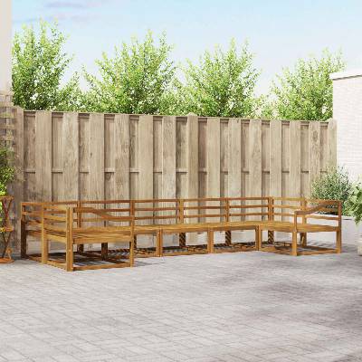 vidaXL Комплект дивани за открито 7 pcs Естествен (3368117)