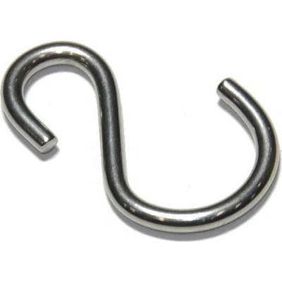 S hák nepravidelný, nehrdz. oceľ A2, 5mm