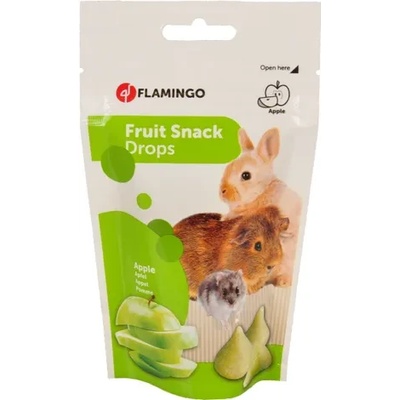 Flamingo Snacks Drops Apple - Вкусно лакомство за гризачи, снакс от ябълка, 75 гр