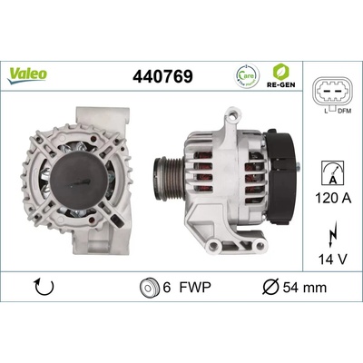VALEO Alternátor VALEO RE-GEN REMANUFACTURED VA 440769
