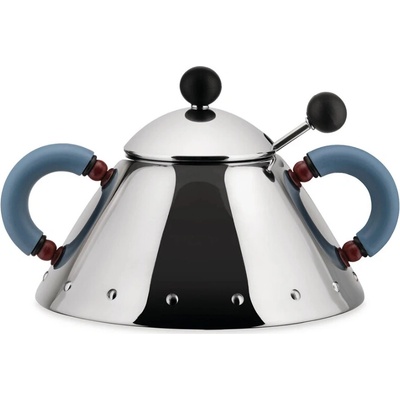 Alessi Sugar Bowl with spoon light blue 9097