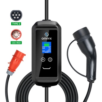 Omnyx Мобилна зарядна станция за електрически автомобили - 11kW, Type 2, Bluetooth, WiFi, 5м, мобилно приложение