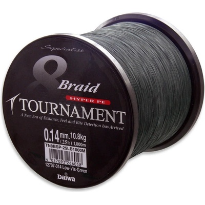 Daiwa šnúra Tournament 8 Braid 1000m 0,26mm 24kg tmavě zelená