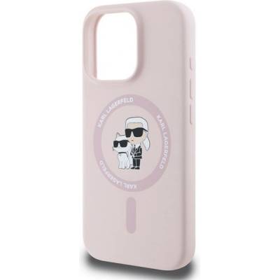 CG Mobile iPhone 16 Pro KARL LAGERFELD SILICONE KARL&CHOUPETTE HEADS MAGSAFE Силиконов удароустойчив протектор за телефон, MagSafe, цвят ROSS KLHMP16LSCMKCRHP (KLHMP16LSCMKCRHP)
