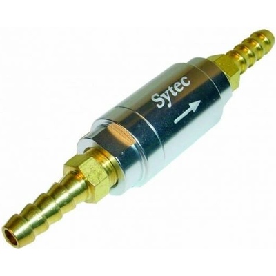 Zpětný ventil celo hliníkový Sytec - hadice 6mm - stříbrný