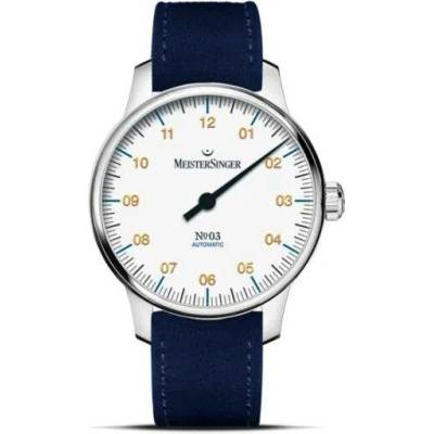 MeisterSinger BM9901G Modrý semišový řemínek