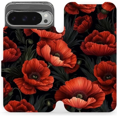 Mobiwear Google Pixel 9 Pro XL VP45S Temné červené květy
