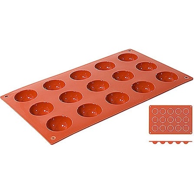 Contacto Silikonová forma na 15 polokoulí o průměru 40 mm 6630/415 terakotová