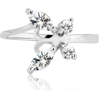 Šperky eshop prsteň zo striebra 925 zirkónový motýľ s tykadlami H15.19