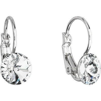Swarovski Elements Rivoli vlepený krystal Dětské Ocelové náušnice visací bílé kulaté 51031.1 Crystal bílá čirá křišťálová