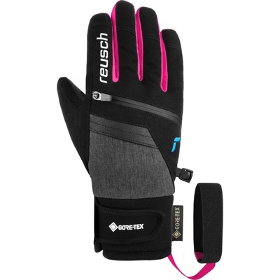 Reusch Travis Gore-tex Junior - black / black melange / pink glo