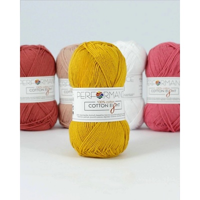 Performance Bavlněná příze Cotton Eight 1070 - žlutá 50g 175m