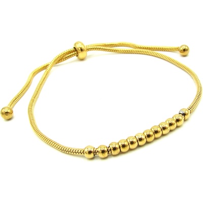 Steel Jewelry náramek JEMNÝ KULIČKY GOLD Chirurgická ocel NR240186