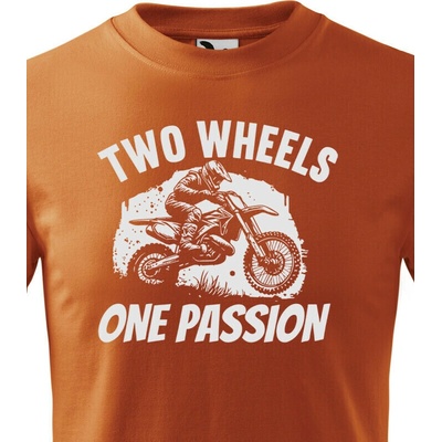 Dětské tričko Two wheels one passion Oranžová Canvas tričko Bezvatriko.cz 2412