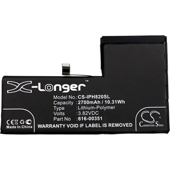 Cameron Sino iPhone X 5.8 CAMERON SINO Li-Polymer батерия 3.82V/2700mAh, съвместима с Apple 616-00351, ЧЕРНА CS-IPH820SL (CS-IPH820SL)