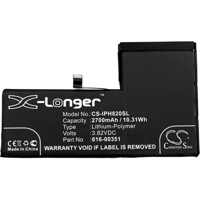 Cameron Sino iPhone X 5.8 CAMERON SINO Li-Polymer батерия 3.82V/2700mAh, съвместима с Apple 616-00351, ЧЕРНА CS-IPH820SL (CS-IPH820SL)