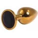 Fantasy by Cottelli Gold Small Butt Plug with Black Diamond