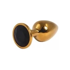 Fantasy by Cottelli Gold Small Butt Plug with Black Diamond
