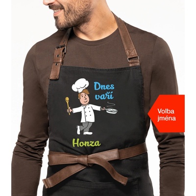 Kariban Zástěra promuže se jménem Exclusive Dnes vaří... Černá Black