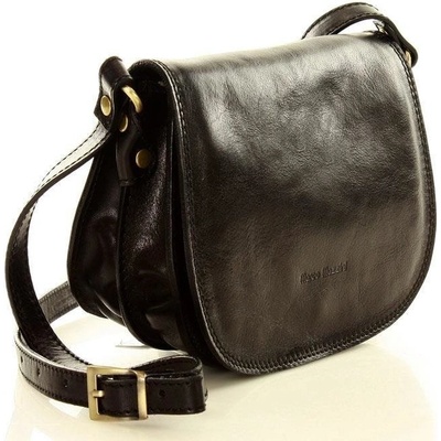 Mazzini Marco dámska kožená crossbody kabelka L127c čierna