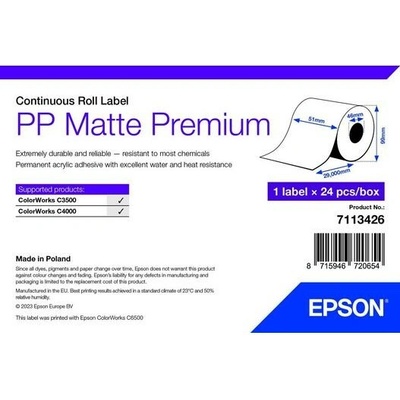 EPSON POKLADNÍ SYSTÉMY PP Matte Label Premium, Cont. Roll, 51mm x 29mm
