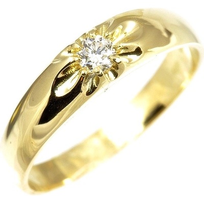 Šperky-NM Zlatý prsten s diamantem 1074