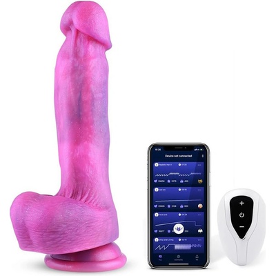 HiSmith WDA024-M Wildolo Fantasy Glitter Vibrating Silicone Dildo with App 25.5cm Pink