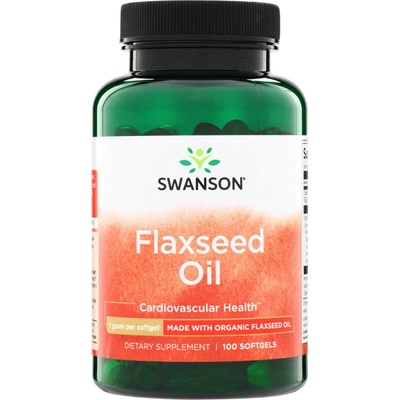 Swanson Flaxseed Oil 1000 mg 100 kapslí