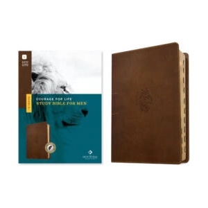 NLT Courage for Life Study Bible for Men, Filament-Enabled Edition (Leatherlike, Rustic Brown Lion, Indexed) | Tyndale, Ann White (ISBN: 9781496475572)