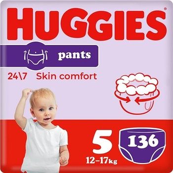 Huggies Pants 5 Jumbo 12-17 kg 4 x 34 ks 136 ks