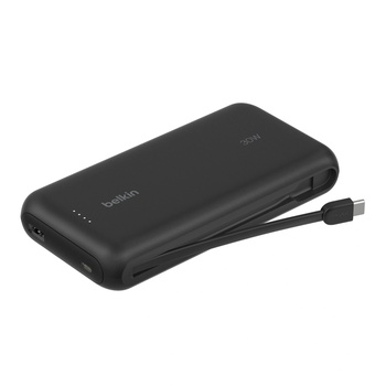 Belkin BPB024HQBK Powerbank 20 000 mAh 30 W с вграден USB Type-C кабел - черен (BPB024HQBK)
