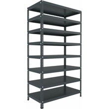Biedrax Skrutkovaný regál do domácnosti 30 x 150 x 300 cm, antracitový, 8 políc, nosnosť 150 kg na policu