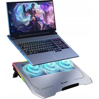 RGB CHLADICÍ PODLOŽKA POD NOTEBOOK, NASTAVITELNÁ, HLINÍKOVÁ, HERNÍ - IDEÁLNÍ DÁREK – Hledejceny.cz